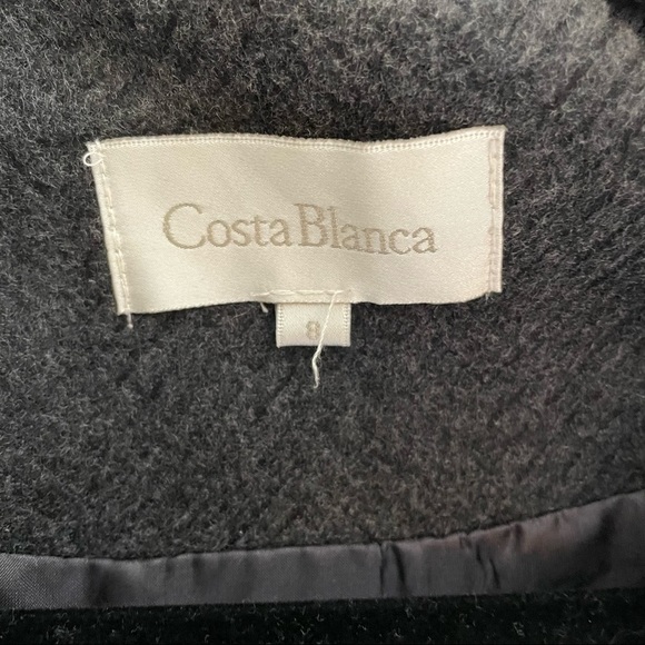 🎀 Costa Blanca, Cape/Poncho style PeaCoat, 1 button closure with belt, Size 8 - Picture 3 of 6